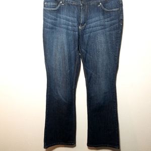 Mossimo, dark stained bootcut jeans